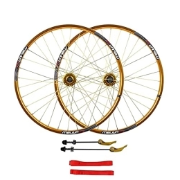 UPPVTE Spares UPPVTE 26 Inch MTB Cycling Wheels Mountain Bike Wheelset, 32H Alloy Double Wall Rim Disc Brake Quick Release Compatible 7 8 9 10 Speed Wheel