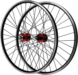 UPPVTE Mountain Bike Wheel UPPVTE 26 Inch V Brake Bike Wheelset, 32 Holes Aluminum Double Wall Hybrid / Disc Brake for 7 / 8 / 9 / 10 / 11 Speed MTB Cycling Wheel Wheel (Color : Red, Size : 26inch)