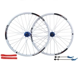 UPPVTE Mountain Bike Wheel UPPVTE 26In Bicycle Wheelset, 32H Double-walled Aluminum Alloy Disc Brake Quick Release American Valve 7 / 8 / 9 / 10 Speed Mountain Bike Wheel Wheel (Color : White, Size : 26inch)