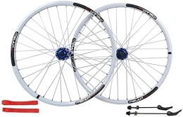 UPPVTE Spares UPPVTE 26in MTB Bike Wheelset Double-Walled Ultralight Alloy Disc Brake Quick Release Bicycle Front Rear Rims 7 8 9 10 Speed Cassette Wheel (Color : White, Size : 26inch)