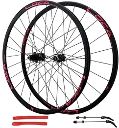 UPPVTE Mountain Bike Wheel UPPVTE 700C MTB Cycling Wheels 26 / 27.5 / 29 Inch, Double Wall Quick Release 24 Hole Disc Brake V brake Hybrid / Mountain Rim 8-12 Speed Wheel (Color : Red, Size : 29inch)