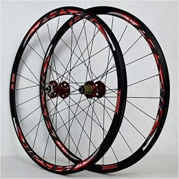 UPPVTE Mountain Bike Wheel UPPVTE 700C MTB Racing Bicycle Wheelset, 29 Inch Aluminum Alloy V-Brake / Disc Brake Road Bike Wheelset Quick Release Hub 11 Speed Wheel (Color : Red, Size : 700C)
