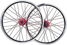 UPPVTE Spares UPPVTE Bicycle Wheelset, 26 Inch Mountain Bike Wheels Front Rear Wheelset Double-Walled MTB Rim Fast Release Disc Brake 7-10 speed Wheel (Color : Red, Size : 26inch)