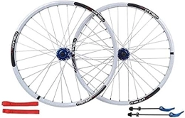 UPPVTE Spares UPPVTE Bicycle Wheelset 26er, Double Wall Alloy Wheels Disc Brake Mountain Bike Wheel Set Quick Release American Valve 7 / 8 / 9 / 10 Speed Wheel (Color : White, Size : 26inch)