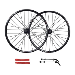 UPPVTE Spares UPPVTE Bike Wheel 26inches Bicycle Wheelset, Double Wall Alloy Rim MTB Disc Brake Front And Rear 7 8 9 10 Speed Black Wheel