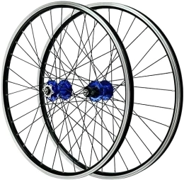 UPPVTE Mountain Bike Wheel UPPVTE Bike Wheels 26Inch, 32 Holes MTB Cycling Double Wall Aluminum Hybrid V Brake Disc Brake for 7 / 8 / 9 / 10 / 11 Speed Wheel (Color : Blue, Size : 26inch)