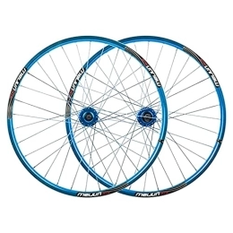 UPPVTE Mountain Bike 26" Wheel,Double Wall Alloy Rim 32H MTB Bicycle WheelSet Disc Brake Compatible 7 8 9 10 Speed Wheel (Color : Blue)