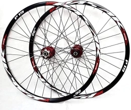 UPPVTE Spares UPPVTE Mountain Bike Wheelset, 26 / 27.5 / 29In (Front+Rear) Double Walled 32H Aluminum Alloy MTB Rim Fast Release Disc Brake 7-11 Speed Wheel (Color : Red, Size : 29inch)
