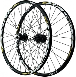 UPPVTE Spares UPPVTE Mountain Bike Wheelset Quick Release 32Holes Disc Brake Double Walled Aluminum Alloy Rim Cycling Wheels 7 8 9 10 11 12 Speed Wheel (Color : Gold, Size : 26inch)