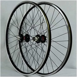 UPPVTE Spares UPPVTE MTB Bicycle Wheelset, 26 Inch Double Layer Alloy Rim Disc / Rim Brake 7-11speed Cassette Hubs Sealed Bearing QR 32H Bike Wheel Wheel (Color : Black hub, Size : 26inch)