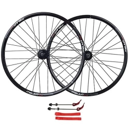 UPPVTE Mountain Bike Wheel UPPVTE MTB Bicycle Wheelset 26 Inch Wheels, Double Walled Aluminum Alloy Disc Brake Quick Release American Valve 7 / 8 / 9 / 10 Speed Wheel (Color : Black)