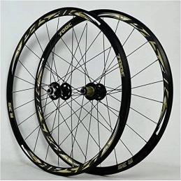 UPPVTE Mountain Bike Wheel UPPVTE MTB Bicycle Wheelset 29 Inch, Aluminum Alloy V-Brake / Disc Brake 700C Racing Road Bike Quick Release Hub 11 Speed Rim Wheel (Color : Gold, Size : 700C)