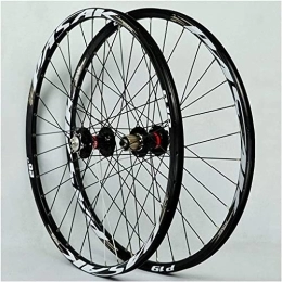 UPVPTK Mountain Bike Wheel UPVPTK 26 / 27.5 / 29" Bicycle Wheel Set, 32H Aluminum Alloy Mtb Front Rear Wheel Double Wall Quick Release Disc Brake 7 / 8 / 9 / 10 / 11Speed Wheel (Color : Black yellow, Size : 26INCH)