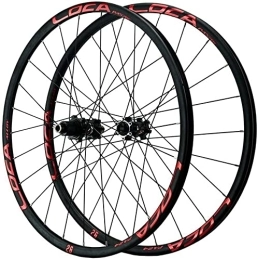 UPVPTK Spares UPVPTK 26 / 27.5 / 29" Bike Front Rear Wheelset, Ultralight Alloy Mountain Bike Wheel Thru Axle 24 Holes Disc Brake MTB Bicycle Rims 12 Speed Wheel (Color : Red, Size : 26INCH)