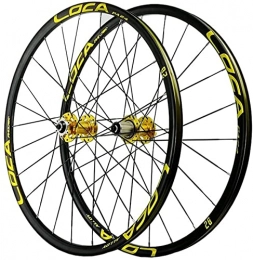 UPVPTK Mountain Bike Wheel UPVPTK 26 / 27.5 / 29" Mountain Bike Wheelsets, Aluminum Alloy Rim Quick Release Axles Disc Brake Wheels for 8 9 10 11 12 Speed Freewheels Wheel (Color : Yellow, Size : 29INCH)
