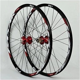 UPVPTK Mountain Bike Wheel UPVPTK 26 / 27.5 / 29In Mountain Bike Wheelset, Double Walled Quick Release Disc Brakes 32H Bike Wheel Fit 7-11 Speed Cassette MTB Wheels Wheel (Color : Red, Size : 29INCH)