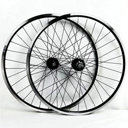 UPVPTK Mountain Bike Wheel UPVPTK 26 27.5 29in MTB Bike Wheelset, QR V / Disc Brake Bicycle Wheels Sealed Bearing Double Wall Rim for 7 8 9 10 11 Speed Cassette Wheel (Color : Black, Size : 26inch)