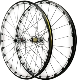 UPVPTK Spares UPVPTK 26 / 27.5in Mtb Front Rear Wheel, Thru axle Mountain Bike Wheel Set 24 Holes Disc Brake Three Sides CNC 7 / 8 / 9 / 10 / 11 / 12 Speed Wheel (Color : Silver hub, Size : 26INCH)
