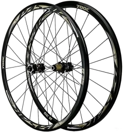 UPVPTK Spares UPVPTK 700C Road Mountain Bike Wheel Set, Double Wall Disc Brake V / C Brake Front Rear Wheel 7 8 9 10 11 12 Speed Flywheels Wheel (Color : Black, Size : Thru axle)