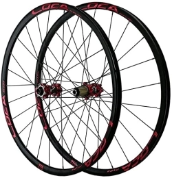 UPVPTK Mountain Bike Wheel UPVPTK Mountain Bike Wheelset 26 / 27.5 / 29Inch, Bicycle Wheel Double Walled Aluminum Alloy MTB Rim Barrel Shaft Disc Brake 24H 7-11 Speed Wheel (Color : Red-1, Size : 27.5INCH)