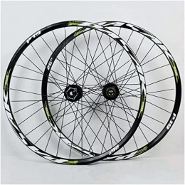 UPVPTK Mountain Bike Wheel UPVPTK MTB Bicycle Wheelset 26 27.5 29 Inch, Double Wall Alloy Rim Cassette Hub Sealed Bearing Disc Brake QR 7-11 Speed Cycling Wheels Wheel (Color : Green, Size : 26inch)