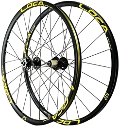 UPVPTK Mountain Bike Wheel UPVPTK MTB Wheelset 26 / 27.5 / 29", 4 Sealed Bearing Disc Brake 120Ring Cassette Flying Double-layer Aluminum Alloy Rim 7 / 8 / 9 / 10 / 11 / 12 Speed Wheel (Color : Black yellow, Size : 29INCH)