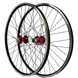 UZIAH Spares UZIAH MTB Wheelset 26 Inch Handmade Standard Bicycle Rim 32 Spoke Mountain Bike Front & Rear Wheel Disc / Rim Brake 7-11Speed Cassette QR Sealed Bearing Hubs, Red