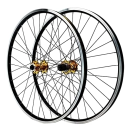 DYSY Mountain Bike Wheel V Brake MTB Bike Wheelset 26 / 27.5 / 29 Inch, Double Wall Aluminum Alloy Hybrid / Mountain Bike QR 9x100mm Hub For 7 / 8 / 9 / 10 / 11 Speed (Color : Gold, Size : 27.5 inch)