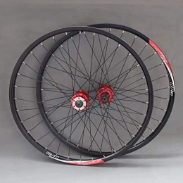 VBCGGGG Mountain Bike Wheel VBCGGGG 26 27.5 In Bike Wheelset Mtb Quick Release Wheel Bicycle Rim 32 Spoke Disc Brake 8 / 9 / 10 Speed Cassette Flywheel CNC Hubs Freewheel (Color : RED HUB, Size : 27.5INCH)
