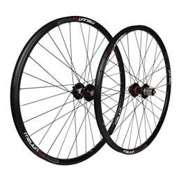 VBCGGGG Mountain Bike Wheel VBCGGGG Bike Wheelset 26 Inch Disc Brake Bicycle Rims MTB Quick Release Wheelset Sealed Bearings Hub For Cassette 7 8 9 10 Speed 32 Spokes Freewheel (Color : BLACK, Size : 60)