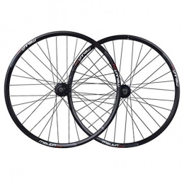VBCGGGG Spares VBCGGGG MTB Bicycle Wheel Set 26 Inch Mountain Bike Dõụblë Wall Rims Disc Brake Hub QR For 7 / 8 / 9 / 10 Speed Cassette 32 Spoke Freewheel (Color : BLACK HUB, Size : 26INCH)