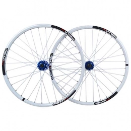 VBCGGGG Mountain Bike Wheel VBCGGGG MTB Disc Brake Wheel Set 26 Inch Mountain Bike Bicycle Rims QR For 7 / 8 / 9 / 10 Speed Cassette 32 Spoke Freewheel (Color : WHITE, Size : 26")