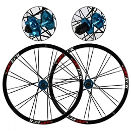 VHHV Mountain Bike Wheel VHHV MTB Bike Wheel Set 26 Inch, 7 8 9 10 Speed 24H Disc Mountain Bicycle Double Wall Rim Quick Release Hub (Color : Black)