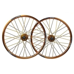 vivianan Mountain Bike Wheel vivianan 20 Inch MTB BMX Bicycle Wheelset 406 Mountain Bike Wheel Disc Brake Quick Release 32 Holes 100 / 135mm Rim For 7 8 9 10 Cassette Speed 1710g For 1.25-2.215 Tires (Color : Gold)