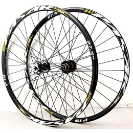 vivianan Spares vivianan 26 27.5 29 Inch Disc Brake Quick Release Bike Wheelset, Mountain Bicycle Wheelset, Double Layer Alloy Rim 32H MTB Front Rear Wheels Fit 7-11 Speed Cassette (Color : Black hub, Size : 29inch)
