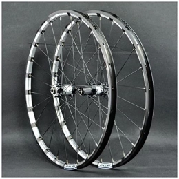 VPPV Mountain Bike Wheel VPPV 26 Inch 27.5”29er Mountain Bike Wheels Double Wall Aluminum Alloy 24 Holes Quick Release MTB Rim Wheelset for 7 8 9 10 11 Speed Disc Black (Size : 26 INCH)