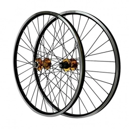 VPPV Spares VPPV 26 Inch MTB Wheelset, Double Wall Aluminum 6 Nails Disc Brake / V Brake 32 Holes Cycling Wheels for 7 / 8 / 9 / 10 / 11 Flywheel (Color : Gold, Size : 26inch)
