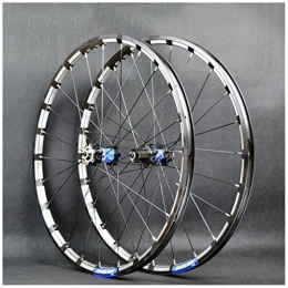 VPPV Mountain Bike Wheel VPPV Aluminum Alloy MTB Bike Wheelset 26 / 27.5 / 29 Inch, Double Wall 24 Holes Quick Release Mountain Rim Wheels for 7-11 Speed Disc Black (Size : 26 INCH)