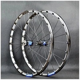 VPPV Spares VPPV Aluminum Alloy MTB Bike Wheelset 26 / 27.5 / 29 Inch, Double Wall 24 Holes Quick Release Mountain Rim Wheels for 7-11 Speed Disc Black (Size : 27.5 INCH)