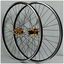 VPPV Mountain Bike Wheel VPPV Bicycle Wheelset 26 Inch Double Wall Aluminum Alloy Hybrid / Mountain Rim Disc / V-Brake MTB Cycling Wheels for 7-11speed (Color : Yellow)