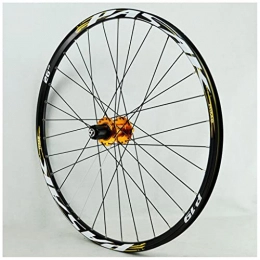 VPPV Spares VPPV MTB Bike Rear Wheel 26 / 27.5 / 29 Inch, Double Wall Aluminum Alloy 4 Bearing Disc Brake 32H Mountain Racing Cycling Hub Freewheel (Color : Gold, Size : 29 inch)