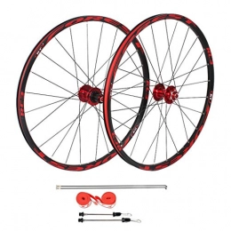 VPPV Spares VPPV MTB Bike Wheelset 27.5 Inch, Red Mountain Bikes 26 In, Double Wall Aluminum Alloy Disc Brake For 7 / 8 / 9 / 10 / 11 Speed (Size : 26in)