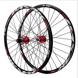 VPPV Spares VPPV MTB Wheelset 26 Inch 27.5" 29er Quick Release Disc Brake 24H Double Wall Rim Wheels Suitable 7-11 Speed Cassette Mountain Bike Wheelset (Color : Red, Size : 29 inch)
