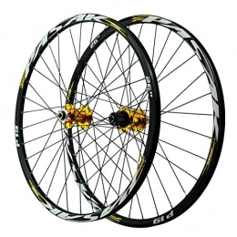VPPV Mountain Bike Wheel VPPV MTB Wheelset 26 Inch 27.5 ”, Aluminum Alloy 29 ER Bicycle Wheels P19 Cycling Rim Disc Brake for 7 / 8 / 9 / 10 / 11 Speed (Color : Gold, Size : 27.5 inch)