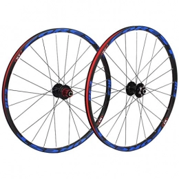 VTDOUQ Spares VTDOUQ 26 inch mountain bike wheel set, double-walled MTB wheel wheels Disc brake seal bearing 24H compatible 8 9 10 11 Speed ​​Black