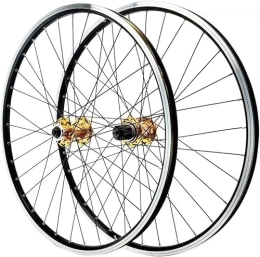 InLiMa Mountain Bike Wheel Wheel Set 26 / 27.5 / 29 "V Disc Brake Wheel Set Quick Release Bicycle Wheels Mountain Bike Rims 32H Wheels (Color : Gold, Size : 26inch)