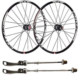 WYJW Spares Wheels Mountain bike rims, 26 inch bicycle wheelset double-walled aluminum alloy bicycle wheels Quick release disc brake 24 holes 7 8 9 10 11 speed (Color:Black)