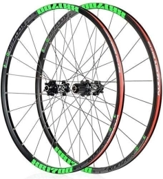 BUYAOBIAOXL Spares Wheels Mountain Bike Wheelset 26" / 27.5" bike wheelset, disc brake alloy wheel front wheel rear wheel quick release red hub 24H Shimano or Sram 8 9 10 11 speed ( Color : Green , Size : 27.5in )