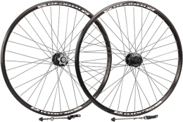 HAENJA Mountain Bike Wheel Wheels Mountain Bike Wheelset Bicycle Rim V Brake MTB Wheels Bolt On Solid Shaft Hub (Color: Black Wheelsets