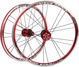 LIUSHENGFUBH Spares Wheels Rear Wheel 20In Bike Wheelset, Double-Walled Front Wheel Rear Wheel MTB Bicycle Wheels V-Brakes Aluminum Alloy Palin Bearing Rim Quick Release 7 / 8 / 9 / 10 Speed ( Color : Red , Size : 100mm135mm )